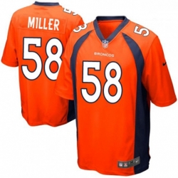 Denver Broncos 58 Von Miller Game Orange Team Color NFL Jersey