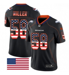 Denver Broncos 58 Von Miller Limited Black Rush USA Flag NFL Jersey