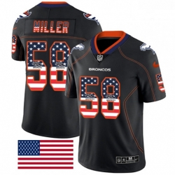 Denver Broncos 58 Von Miller Limited Black Rush USA Flag NFL Jersey