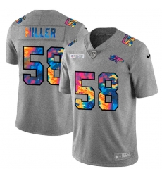 Denver Broncos 58 Von Miller Multi Color 2020 NFL Crucial Catch NFL Jersey Greyheather