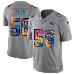 Denver Broncos 58 Von Miller Multi Color 2020 NFL Crucial Catch NFL Jersey Greyheather