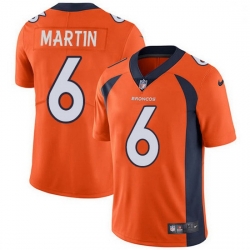 Denver Broncos 6 Sam Martin Orange Team Color Stitched NFL Vapor Untouchable Limited Jersey