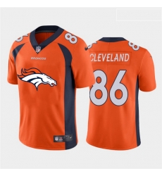 Denver Broncos 86 Tyrie Cleveland Orange Team Big Logo Vapor Untouchable Limited Jersey