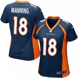 Women's Denver Broncos 18 Peyton Manning Game Navy Blue Alternate NFL Jersey