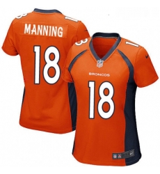 Women's Denver Broncos 18 Peyton Manning Game Orange Team Color NFL Jersey