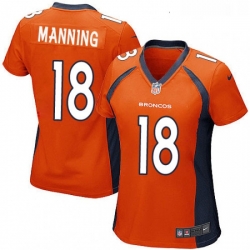 Women's Denver Broncos 18 Peyton Manning Game Orange Team Color NFL Jersey