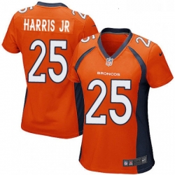 Women's Denver Broncos 25 Chris Harris Jr Game Orange Team Color NFL Jersey