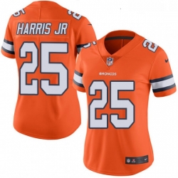 Women's Denver Broncos 25 Chris Harris Jr Limited Orange Rush Vapor Untouchable NFL Jersey