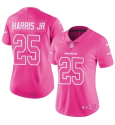 Women's Denver Broncos 25 Chris Harris Jr Limited Pink Rush Fashion NFL Jersey
