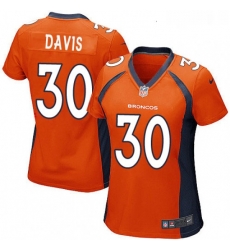 Women's Denver Broncos 30 Terrell Davis Game Orange Team Color NFL Jersey Women's Denver Broncos 30 Terrell Davis Game Orange Team Color NFL Jersey