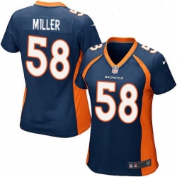 Women's Denver Broncos 58 Von Miller Game Navy Blue Alternate NFL Jersey