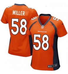 Women's Denver Broncos 58 Von Miller Game Orange Team Color NFL Jersey Women's Denver Broncos 58 Von Miller Game Orange Team Color NFL Jersey
