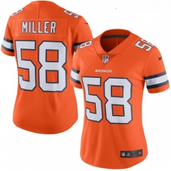 Women's Denver Broncos 58 Von Miller Limited Orange Rush Vapor Untouchable NFL Jersey