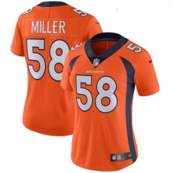 Women's Denver Broncos 58 Von Miller Orange Team Color Vapor Untouchable Limited Player NFL Jersey