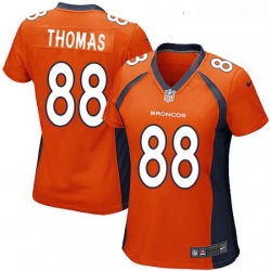 Women's Denver Broncos 88 Demaryius Thomas Game Orange Team Color NFL Jersey