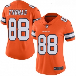 Women's Denver Broncos 88 Demaryius Thomas Limited Orange Rush Vapor Untouchable NFL Jersey