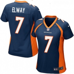 Womens Nike Denver Broncos 7 John Elway Game Navy Blue Alternate NFL Jersey_5434