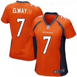 Womens Nike Denver Broncos 7 John Elway Game Orange Team Color NFL Jersey_164156