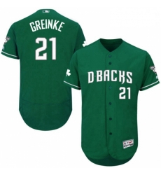 Majestic Arizona Diamondbacks 21 Zack Greinke Green Celtic Flexbase Authentic Collection MLB Jersey