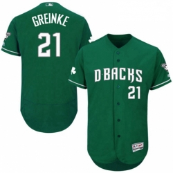 Majestic Arizona Diamondbacks 21 Zack Greinke Green Celtic Flexbase Authentic Collection MLB Jersey