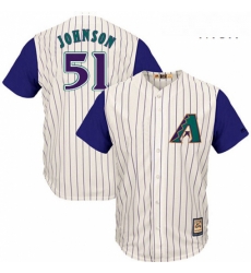Majestic Arizona Diamondbacks 51 Randy Johnson Cream Cooperstown Throwback MLB Jersey