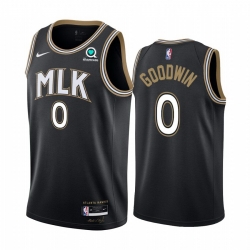 Atlanta Hawks 0 Brandon Goodwin Black NBA Swingman 2020 21 City Edition Jersey