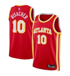 Atlanta Hawks 10 Zaccharie Risacher Red 2024 Draft Icon Edition Stitched Jersey