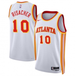 Atlanta Hawks 10 Zaccharie Risacher White 2024 Draft Association Edition Stitched Jersey