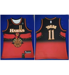 Atlanta Hawks 11 Trae Young Red Throwback Swingman Jersey