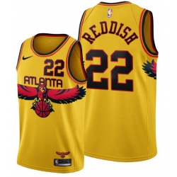 Atlanta Hawks 22 Cam Reddish 2021 22 Yellow City Edition Stitched Jersey