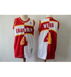 Atlanta Hawks 4 Spud Webb Red Whhite 1986 87 Hardwood Classics Jersey