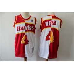 Atlanta Hawks 4 Spud Webb Red Whhite 1986 87 Hardwood Classics Jersey