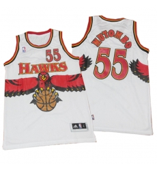 Atlanta Hawks 55 Dikembe Mutombo Private School Red Hardwood Classics Jersey