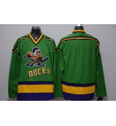 All Size Swen Logo Anaheim Ducks Blank Movie Green 1993 Throwback Blank Jersey