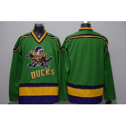 All Size Swen Logo Anaheim Ducks Blank Movie Green 1993 Throwback Blank Jersey