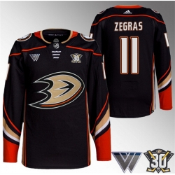 Anaheim Ducks 11 Trevor Zegras Black 30th Anniversary Stitched Jersey