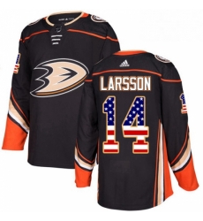 Anaheim Ducks 14 Jacob Larsson Black USA Flag Fashion NHL jersey