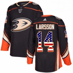 Anaheim Ducks 14 Jacob Larsson Black USA Flag Fashion NHL jersey