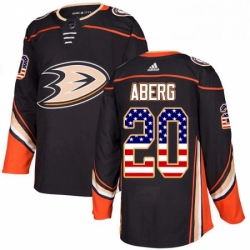 Anaheim Ducks 20 Pontus Aberg Black Home USA Flag Stitched NHL jersey