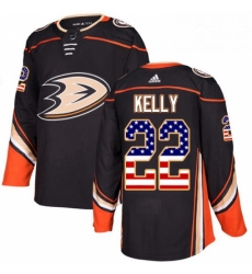Anaheim Ducks 22 Chris Kelly Black USA Flag Fashion NHL Jerse