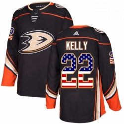 Anaheim Ducks 22 Chris Kelly Black USA Flag Fashion NHL Jerse
