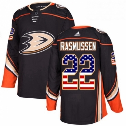 Anaheim Ducks 22 Dennis Rasmussen Black USA Flag Fashion NHL jersey