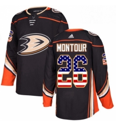 Anaheim Ducks 26 Brandon Montour Black USA Flag Fashion NHL jersey