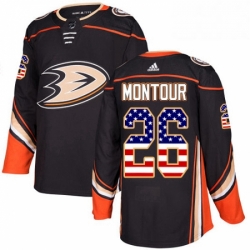 Anaheim Ducks 26 Brandon Montour Black USA Flag Fashion NHL jersey
