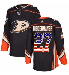 Anaheim Ducks 27 Scott Niedermayer Black USA Flag Fashion NHL jersey