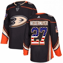 Anaheim Ducks 27 Scott Niedermayer Black USA Flag Fashion NHL jersey