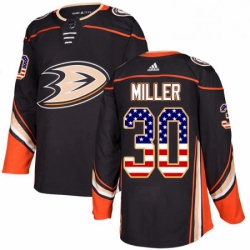 Anaheim Ducks 30 Ryan Miller Black USA Flag Fashion NHL jersey