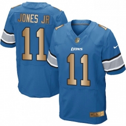 Detroit Lions 11 Marvin Jones Jr Elite BlueGold Team Color NFL Jersey