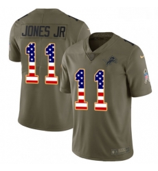 Detroit Lions 11 Marvin Jones Jr Limited OliveUSA Flag Salute To Service NFL Jersey