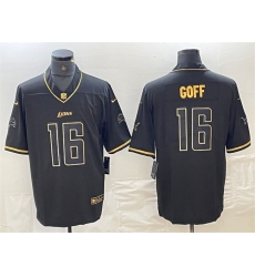 Detroit Lions 16 Jared Goff Black Gold Edition Stitched Jersey Detroit Lions 16 Jared Goff Black Gold Edition Stitched Jersey